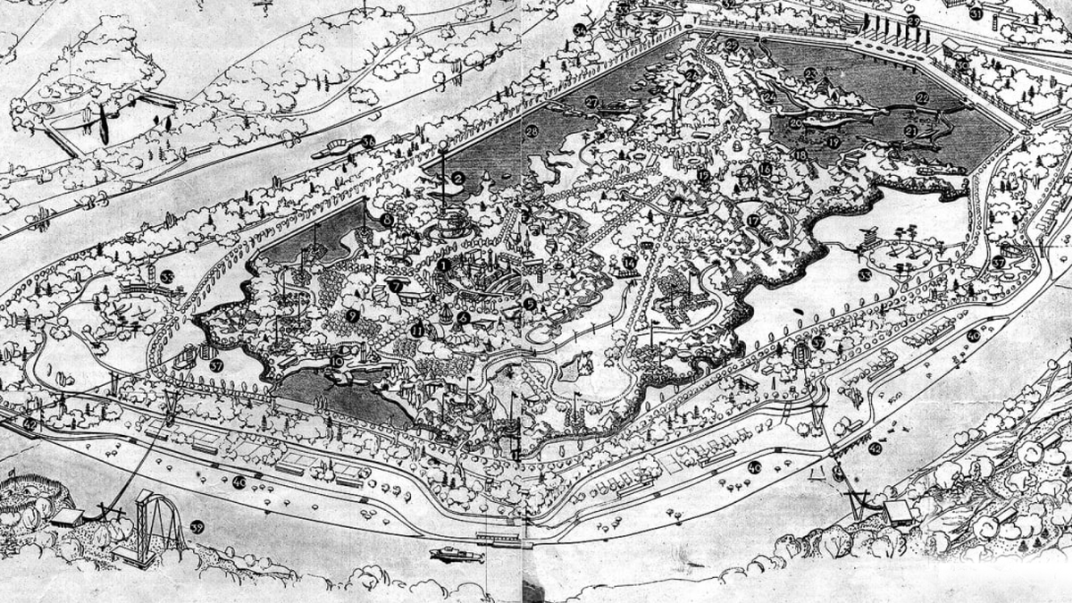 Проект детского парка «Страна чудес» в Мнёвниковской пойме (1960)
