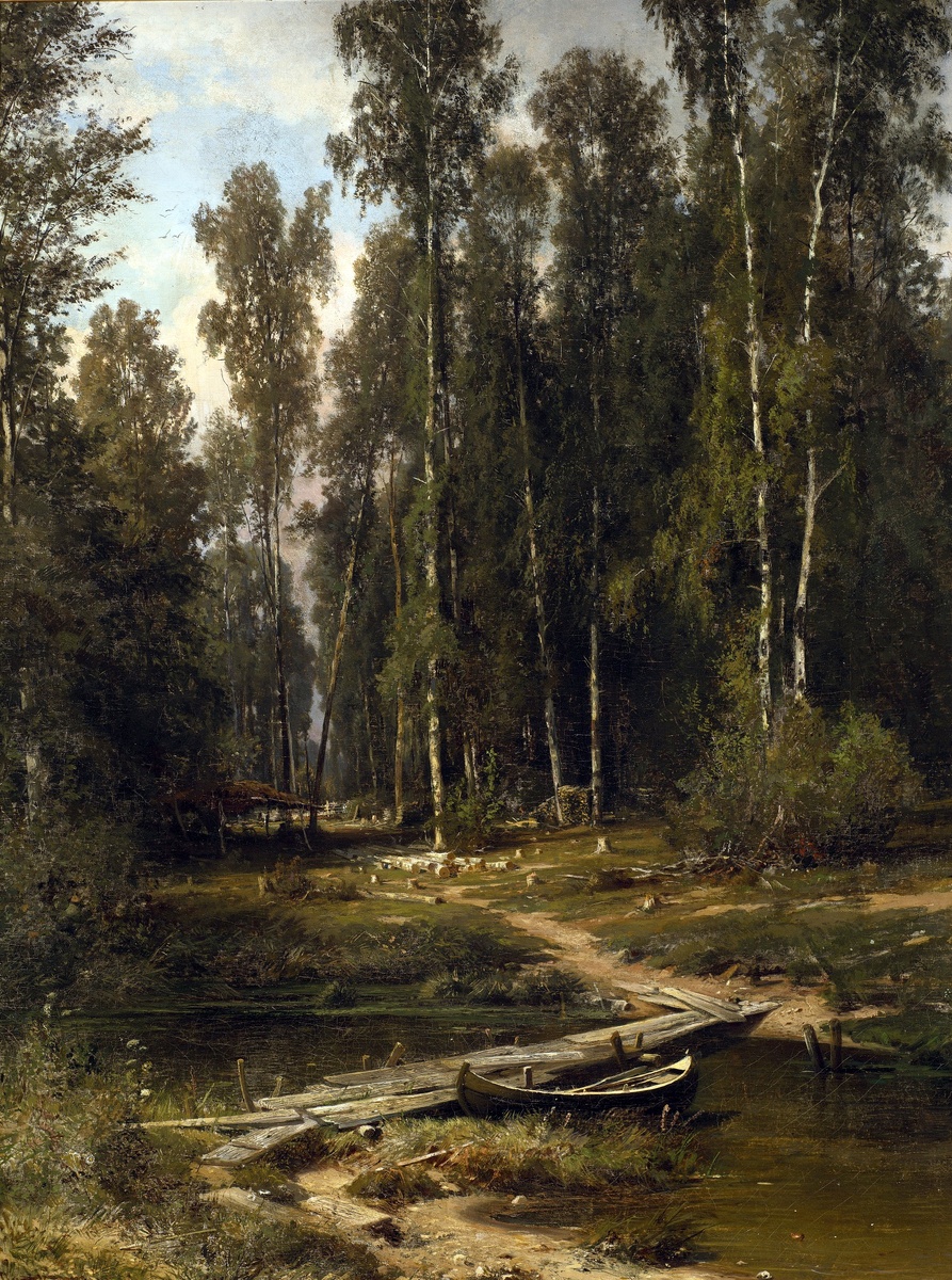 «На краю березовой рощи (Мостик к лесозаготовке)», 1871 год. Холст, масло 97 х 72 см
