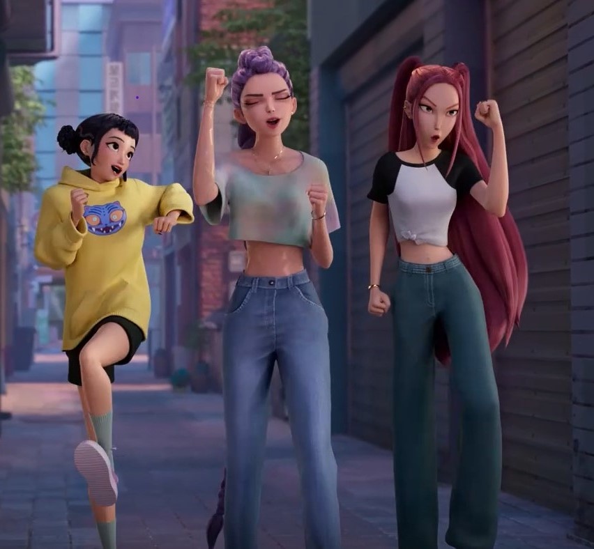 Кадр из мультфильма. Заметила, что у Зоуи на худи тот самый синий котик, который дружил с Джину