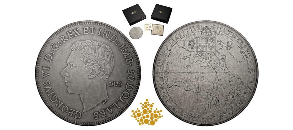    Репродукция эскиза Эмануэля Хана с картой Канады и маршрутом королевского турне