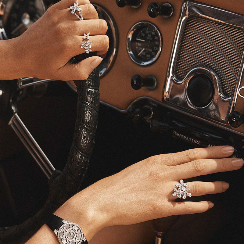 Кольца и часы Graff Butterfly из белого золота с бриллиантами