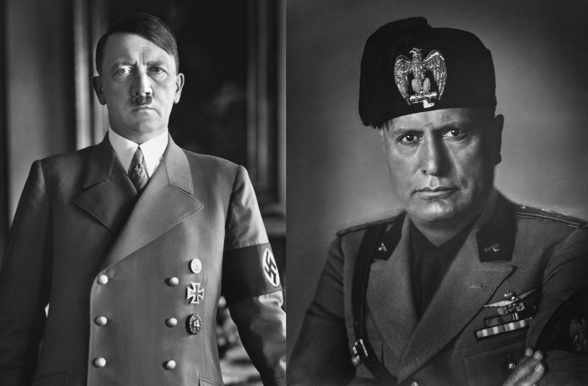 Адольф Гитлер и Бенито Муссолини 