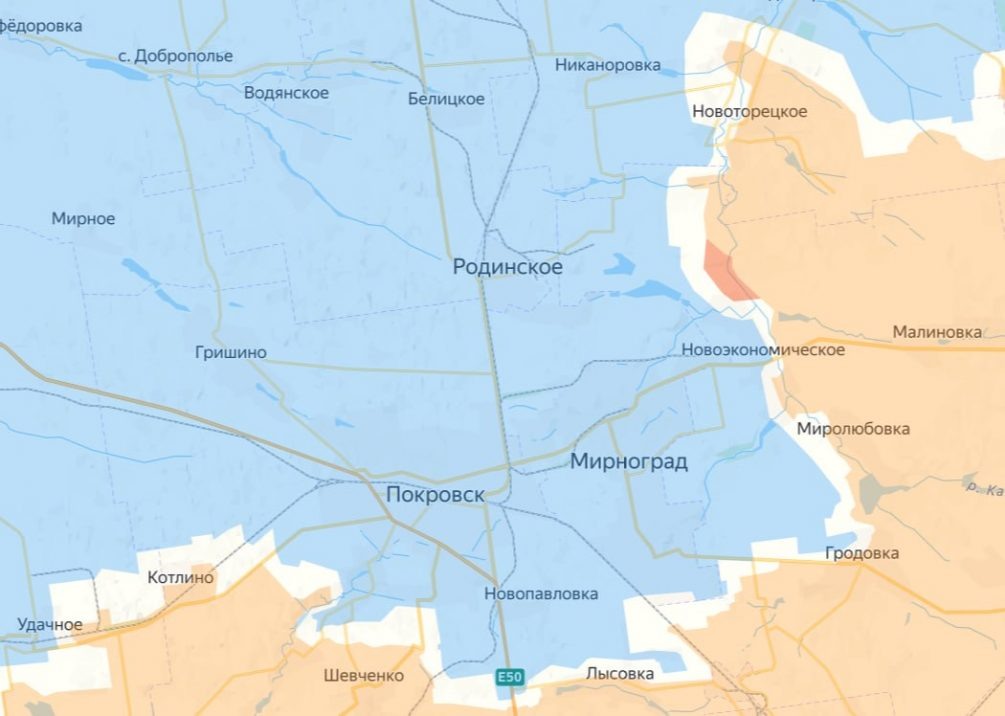    Карта СВО. Продвижение ВС РФ на Донецком направлении.