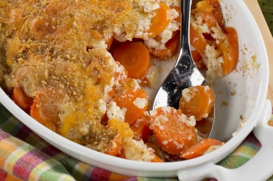 Морковная запеканка с творогом.