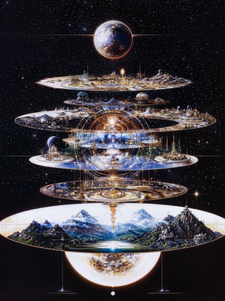 Изображение нескольких уровней бытия, найдено на просторах пинтерест для визуального примера.