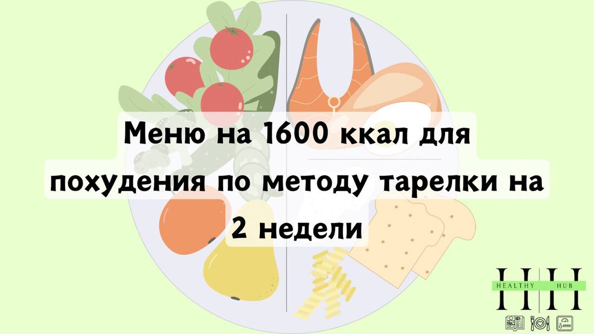 Рацион на 1600 ккал метод гарвардской тарелки сбалансированного питания