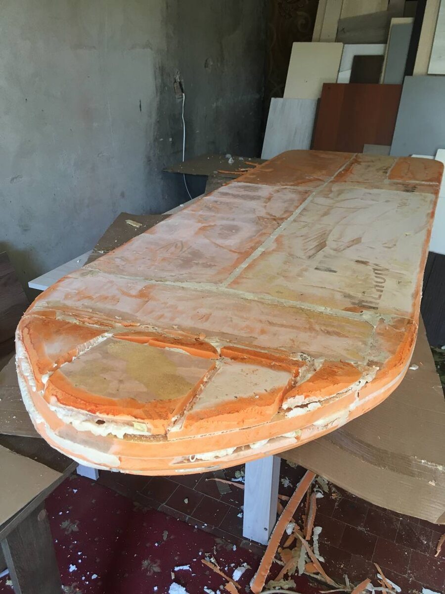 примерно придал форму  , но еще нужно пенить трещины