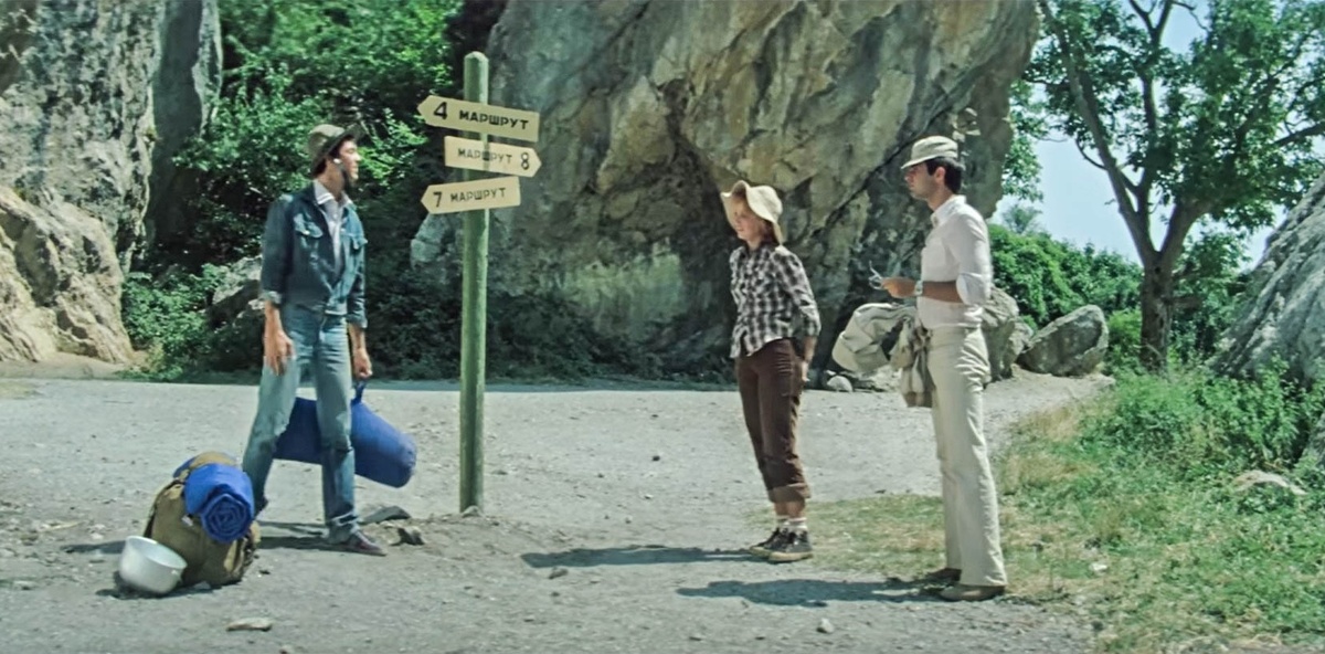 Альгис Арлаускас, Светлана Аманова и Денис Кмит в фильме «Спортлото-82» // Скриншот с фильма «Спортлото-82»