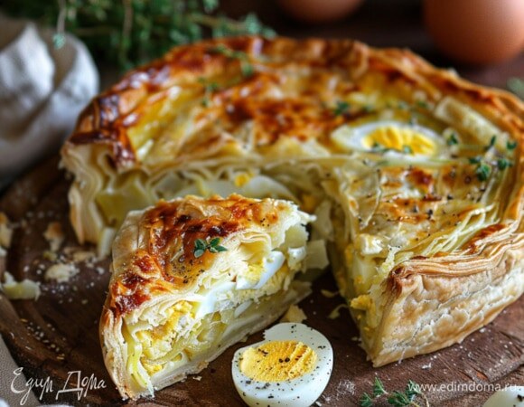 Пирог с капустой и яйцом