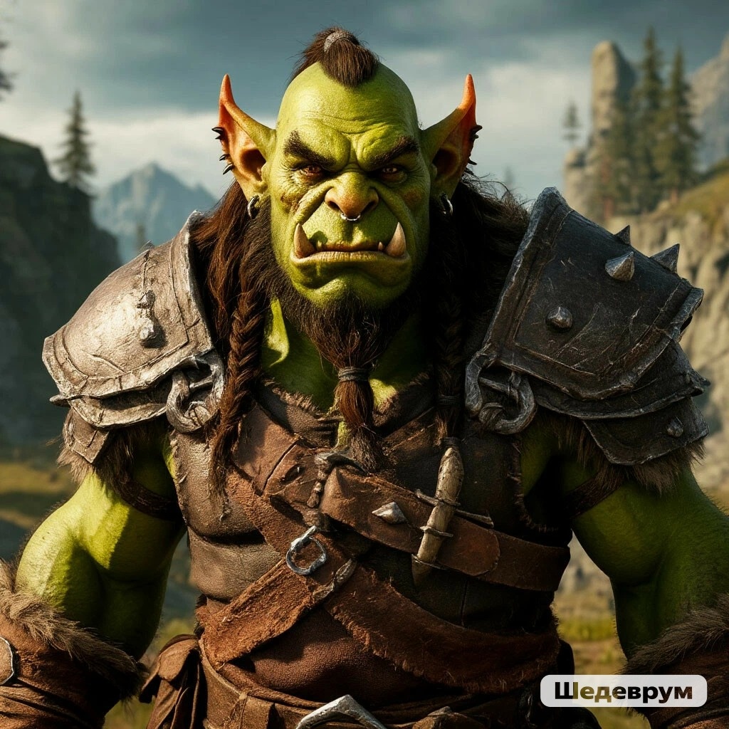 Это Нейросеть мне нарисовала картинку по запросу "Добрый орк". 