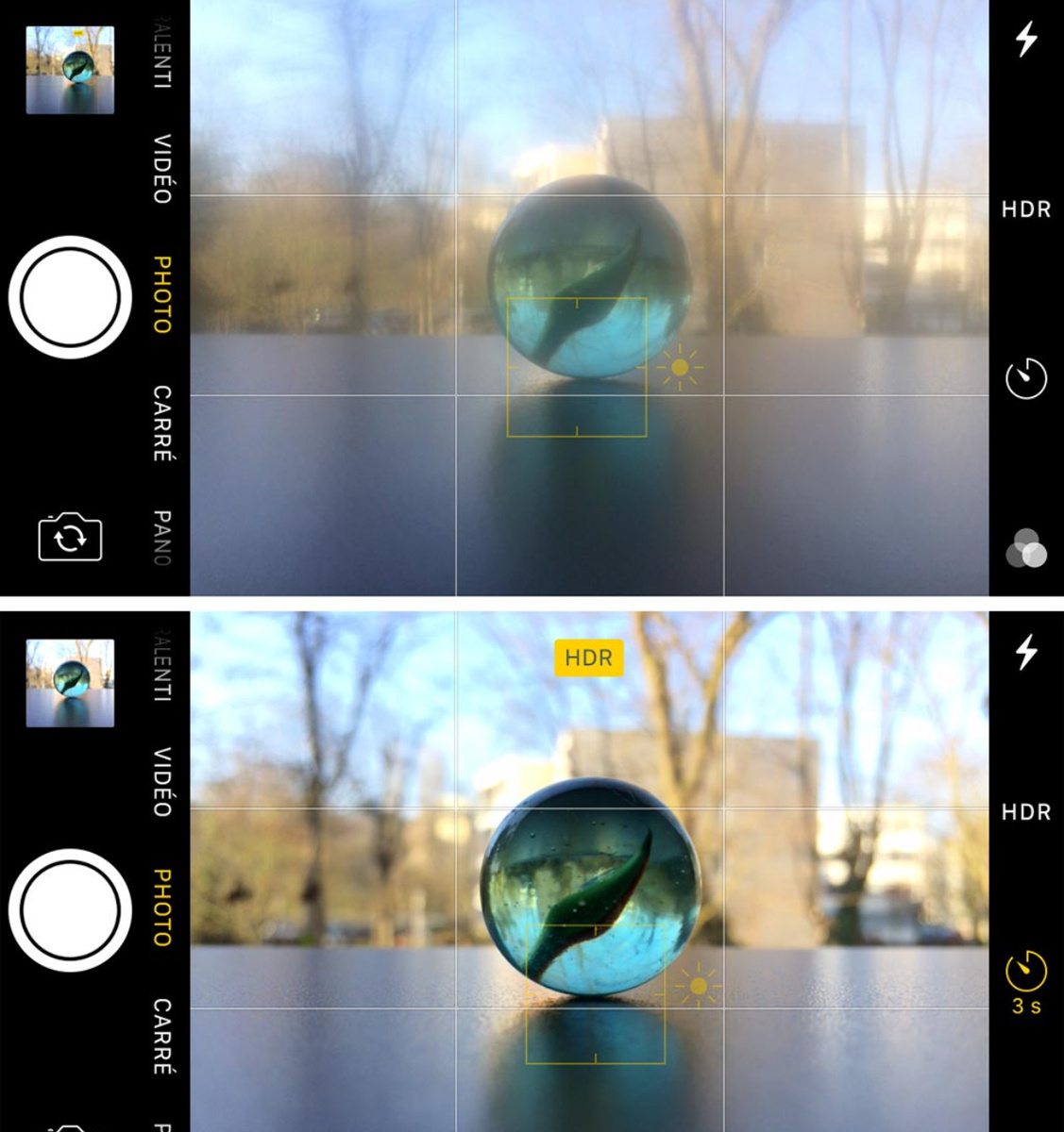     Правильно: протер объектив → фото стало резким