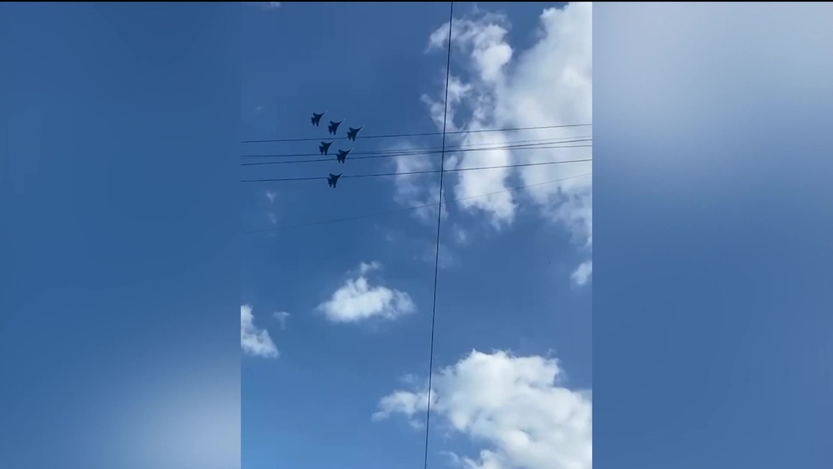    В небе над Уфой заметили «Русских витязей»