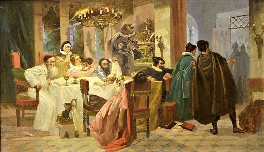 Художник Моисей Маймон, «Марраны (Тайный седер в Испании во времена инквизиции)» (1893)