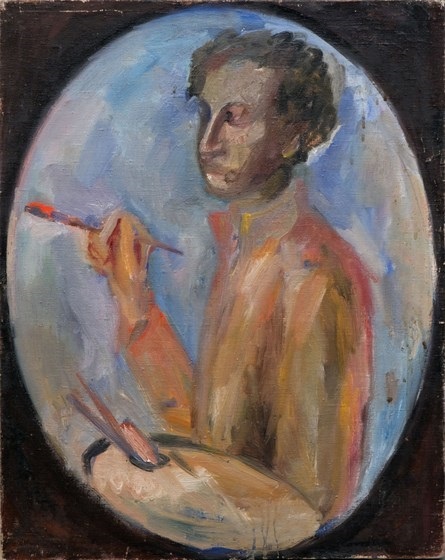 Юрий Альберт. Пушкин за работой. 1983. Холст, масло.