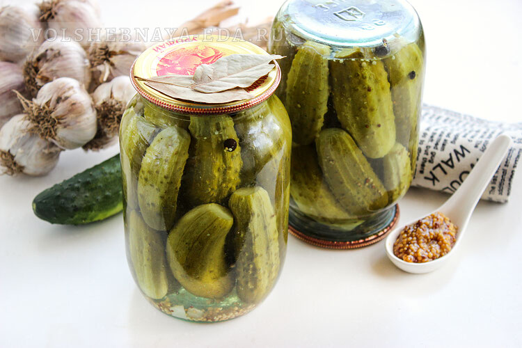 Маринованные огурцы с горчицей в зернах