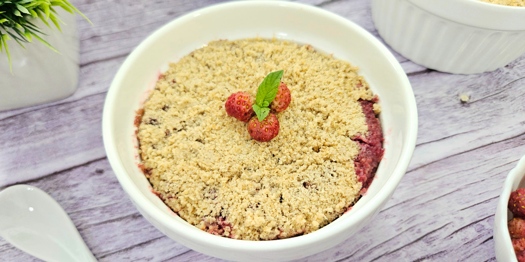 Творожно - Ягодная ПП ЗАПЕКАНКА с овсяным штрейзелем