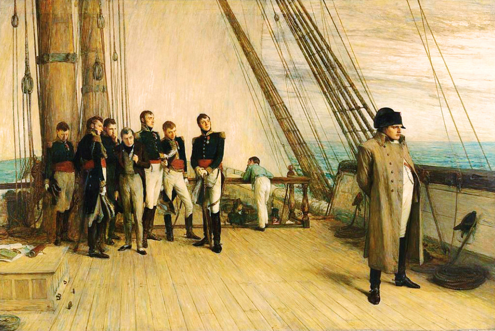 Наполеон на борту "Беллерофона" прощается с Францией. Картина Уильяма Орчардсона (около 1880 года).