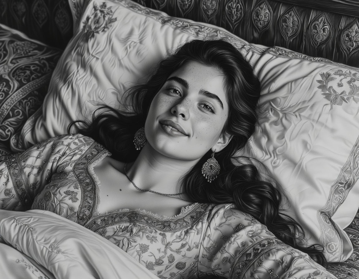 Уставшая, но счастливая молодая мать с улыбкой смотрит на мужа и их новорожденного сына