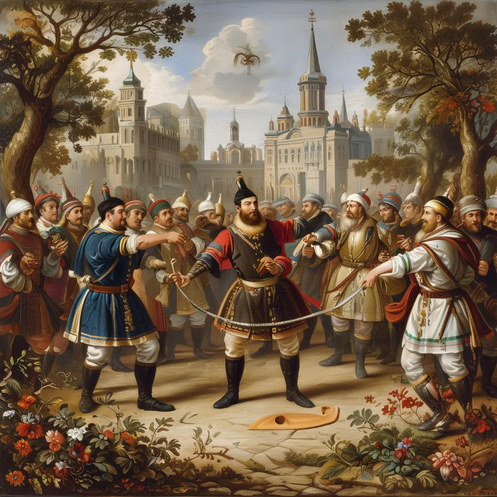 Аллекгорическая картина ИИ "Чиновник играет в Игры"