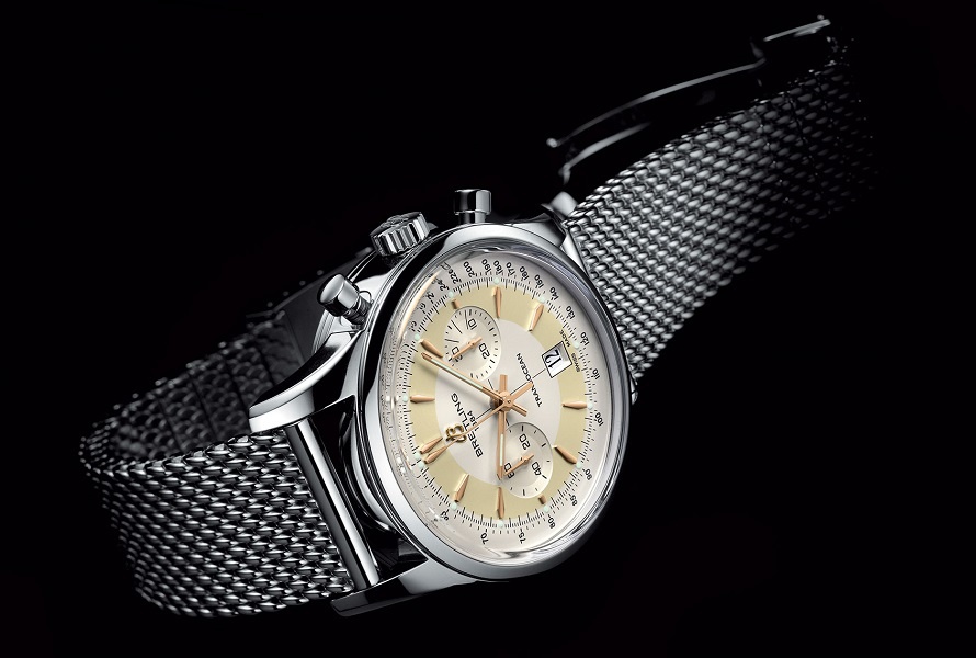 Breitling на миланском плетении и Omega c "акульим" плетением.