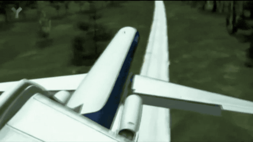 Эта компьютерная анимация показывает драматическую сцену крушения рейса 242.