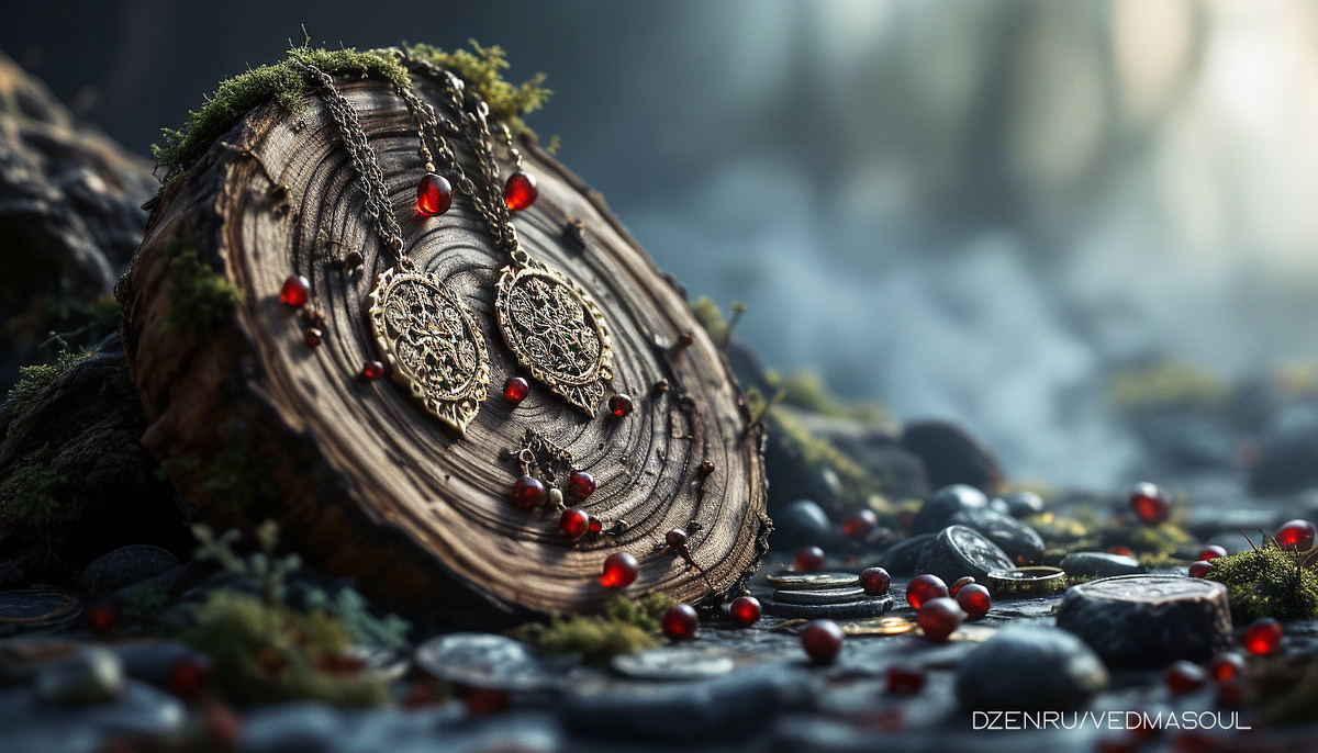 Авторское изображение @vedmasoul. Cгенерировано ИИ. Омулет, оберег, защита от порчи