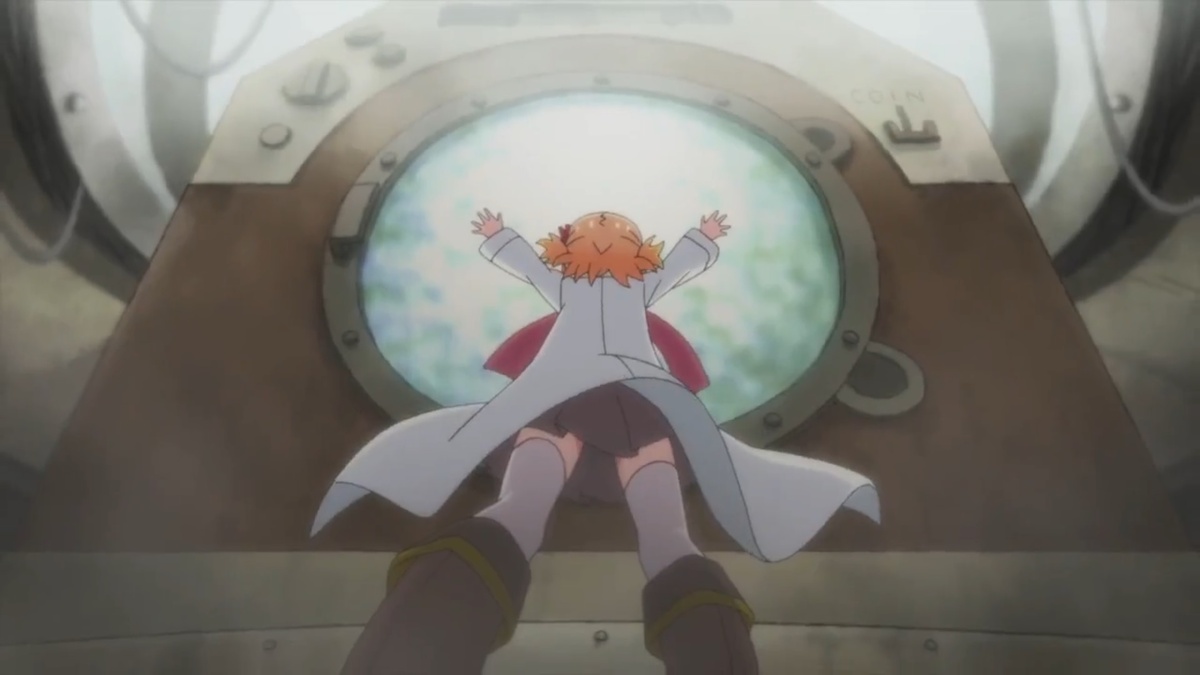 Взяв чертёж за углы, девочка кинула все вещи прямо внутрь стоящего по середине помещения проектируемого модулятора генерирования, освещённого изнутри светло-салатовым сиянием.