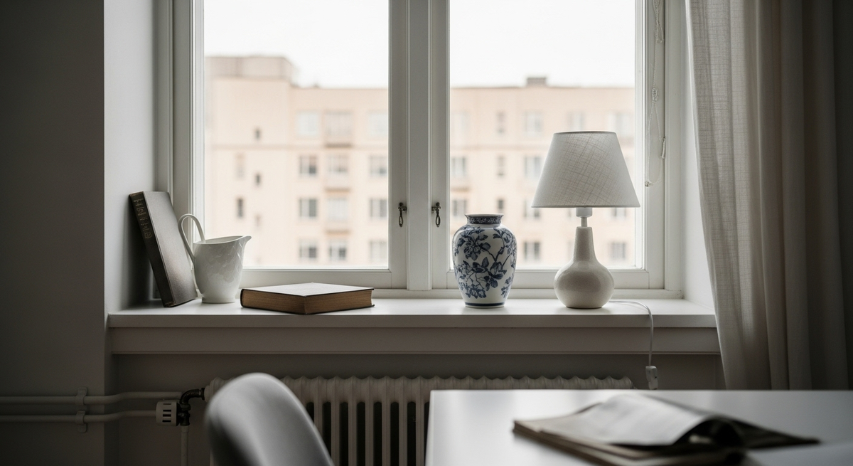 Личное и уютное оформление окна: детали с историей, которые наполняют пространство теплом и индивидуальностью.