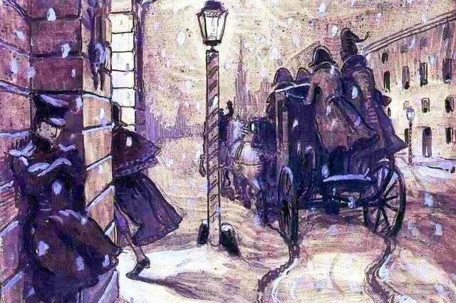 Германн около дома графини