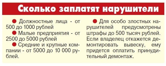    Импортные вывески станут вне закона