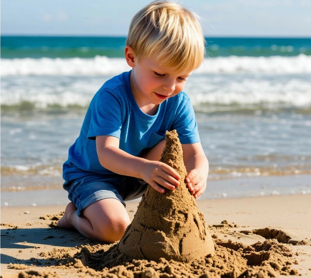 Виталик строит башню из песка