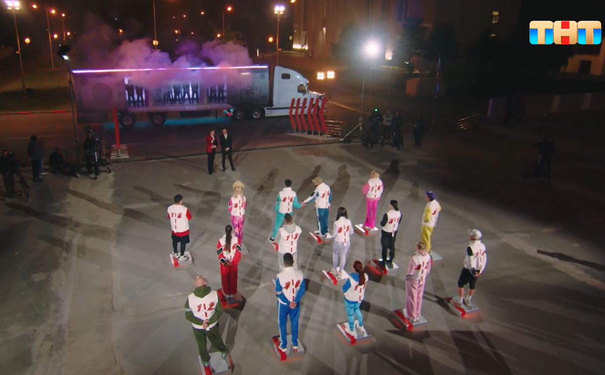 Кадр из шоу "Погоня" на ТНТ