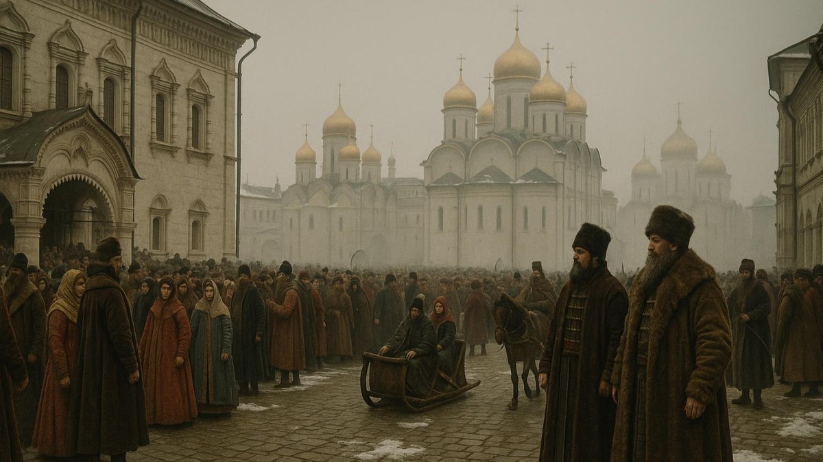 В иллюстративных целях. Русь 16 века в ожидании наследника. Нарисовано нейросетью.