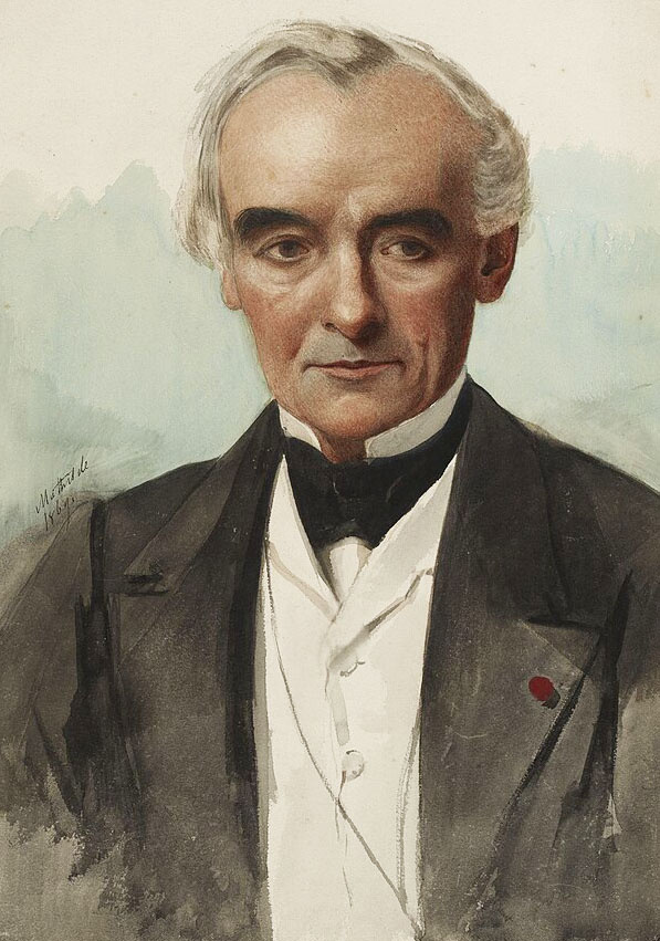 Портрет французского писателя XIX века Проспера Мериме. 