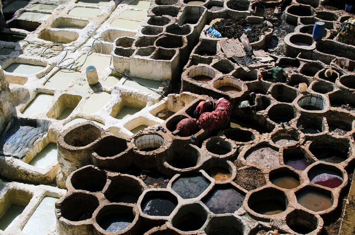 Красильни Феса в Марокко