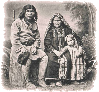 Манси (вогулы). Почтовая карточка. Фототипия Шерер, Набгольц и Ко, Москва. 1901 год. Типы северной России. 82. Вогулы.