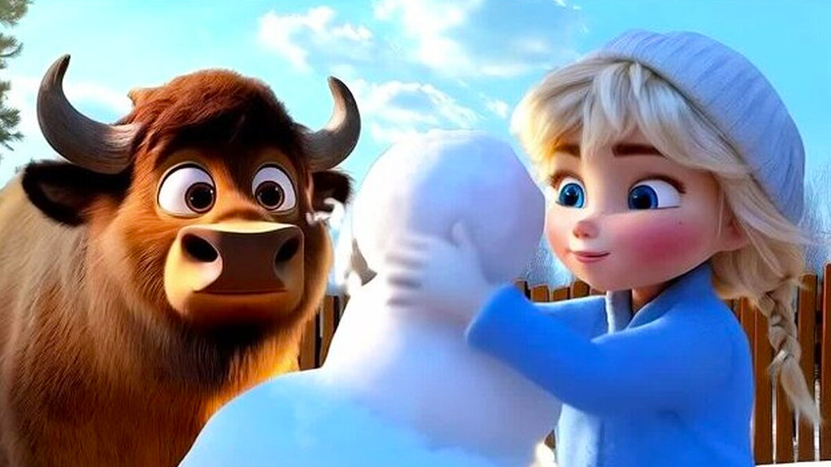 кадр из ИИ мультфильма "Беловежская Пуща"