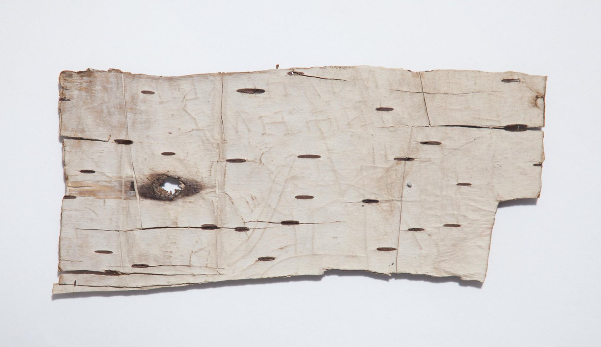 Берест. 202. Грамота мальчика Онфима c молитвой и рисунком. Онфим. 1240-1260 гг.