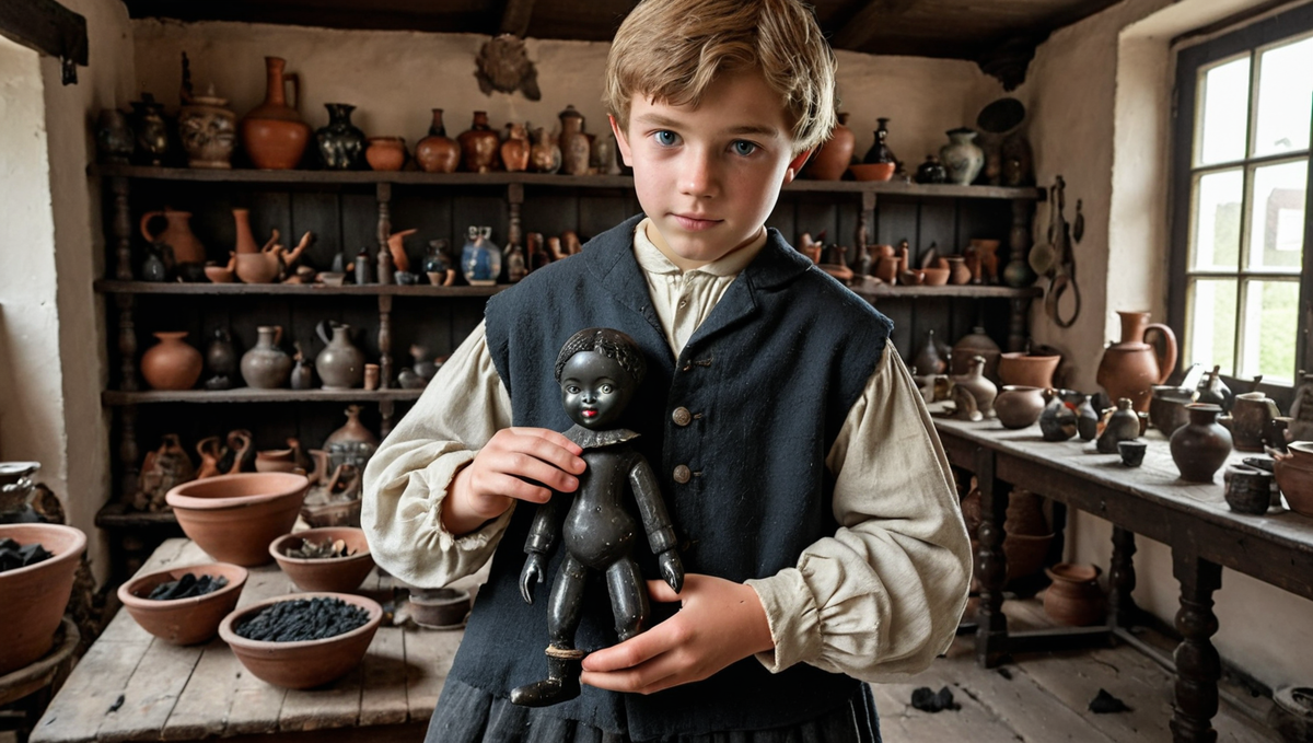 Авторская иллюстрация к голландской народной сказке "Угольный человечек"