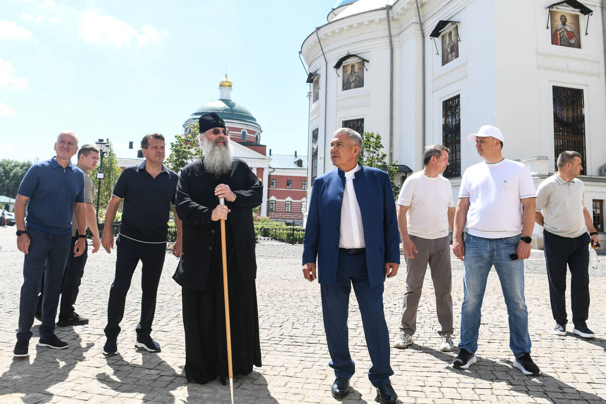 Рустам Минниханов посетил Богородицкий монастырь, где идет восстановление комплекса зданийФото: rais.tatarstan.ru