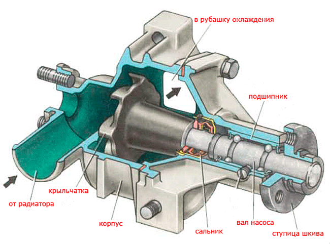 Устройство насоса ОЖ(Помпы) 
