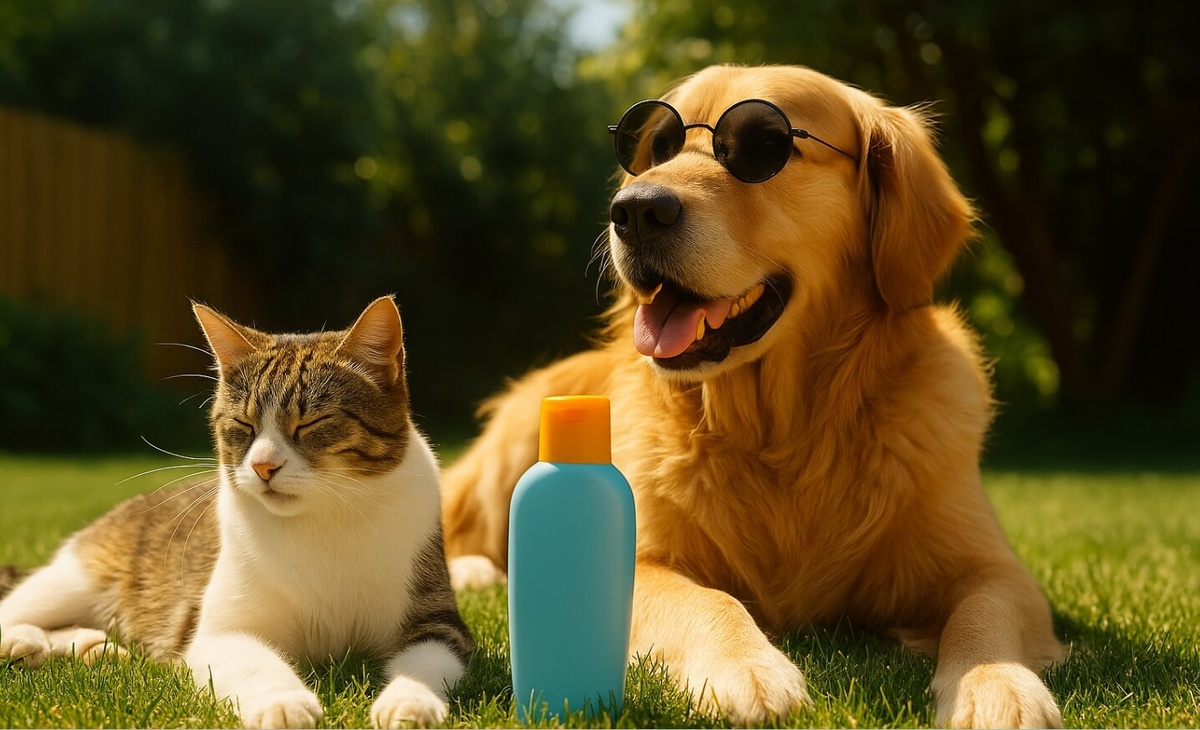    Жомашние животные тоже могу получить солнечный ожог