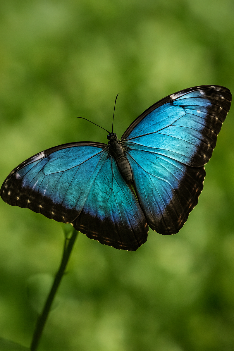 Бабочка Морфо в парке Моя бабочка