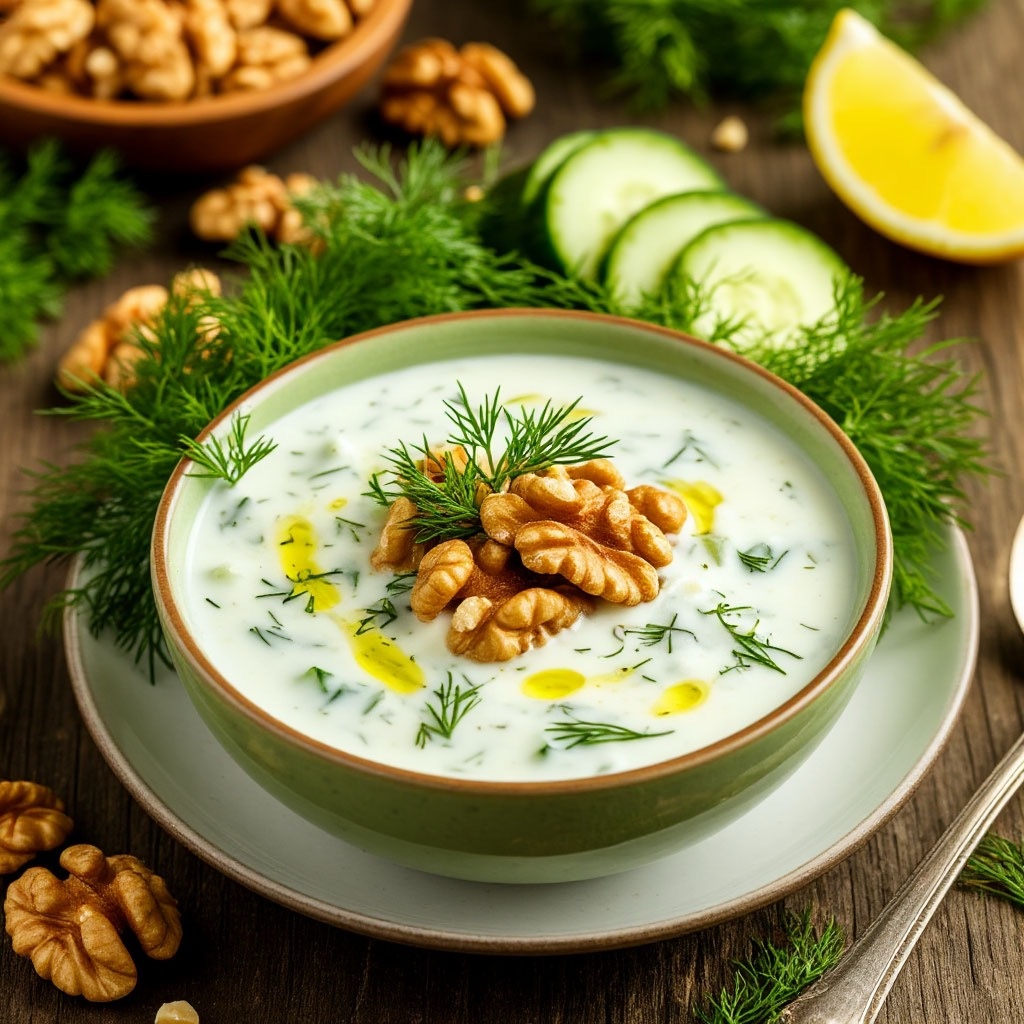 Вариант сервировки, где огурцы измельчены на терке 