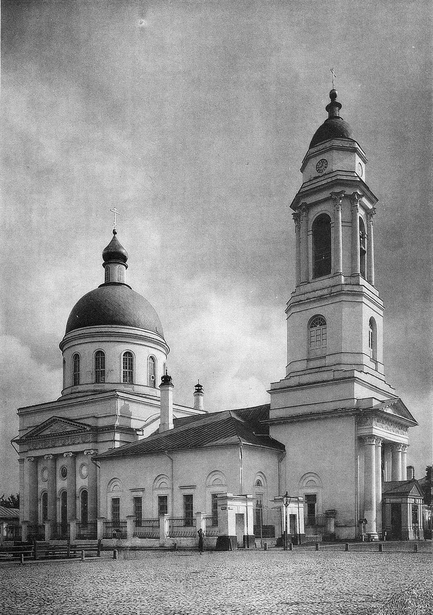 Храм Всех Скорбящих Радость что в Коломенской Ямской Слободе, современное название Храм Фрола и Лавра на Зацепе. 1904 г. Источник изображения  https://pastvu.com