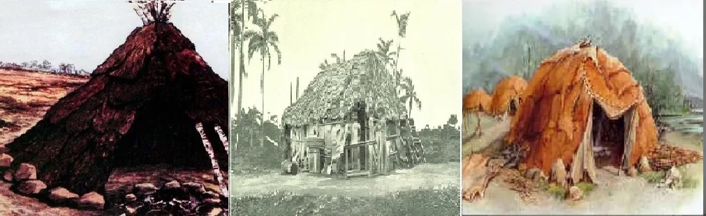кровля из листьев, кровля из пальмовых веток, кровля из звериных шкур, фото источник интернет