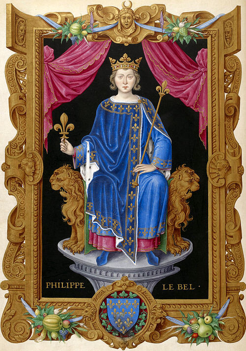 Филипп IV Красивый, картина Жана дю Тийе " Recueil des rois de France" , 1550 год.