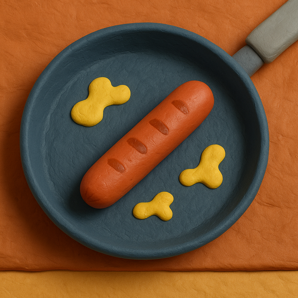 Обжариваем сосиску