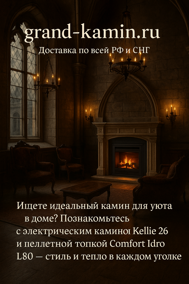    Электрический камин Kellie 26 и пеллетная топка Moonblaze Deluxe: уют, который меняет правила игры Kamin