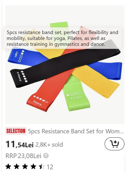 цена на те же самые резинки на temu. Дешевле в 4 раза! (lei то же самое, что ron)